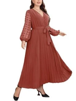 Women's Plus Size Prom Dress Party Dress Wedding Guest Dress Long Dress Maxi Dress Red Long Sleeve Pure Color Lace Up Fall Winter Autumn V Neck Fashion Winter Dress Evening Party Wedding Guest 2023 L -HAYz Clothing Shop advhqn1693535317102