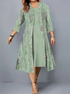 Women's Plus Size Curve Casual Dress Dress Set Two Piece Dress Floral Midi Dress 3/4 Length Sleeve Print Crew Neck Fashion Outdoor Pink Wine Fall Winter L XL XXL 3XL 4XL 8 Women's Plus Size Curve Casual Dress Dress Set Two Piece Dress Floral Midi Dress 3/4 Length Sleeve Print Crew Neck Fashion Outdoor Pink Wine Fall Winter L XL XXL 3XL 4XL -HAYz Clothing Shop aewhck1695103063454