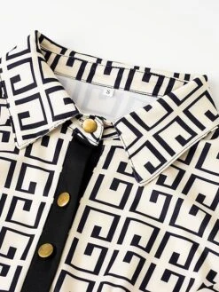 Women's Shirt Dress Casual Dress Sheath Dress Mini Dress Outdoor Daily Date Cotton Polyester Fashion Modern Shirt Collar Patchwork Button Long Sleeve Fall 2023 Regular Fit Blue Khaki Letter S M L XL -HAYz Clothing Shop aigilv1693454129264