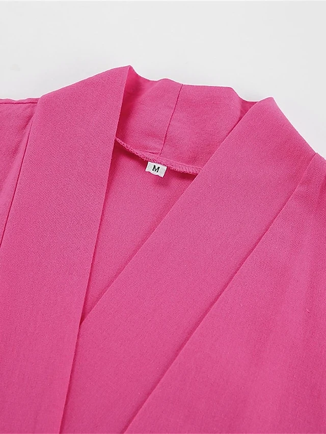 Women's Casual Dress Cotton Dress Wrap Dress Maxi Long Dress Cotton Fashion Basic Outdoor Daily Holiday V Neck Split Tie Belt Long Sleeve Fall Winter Autumn 2023 Loose Fit Navy Blue Green Rose Red 7 Women's Casual Dress Cotton Dress Wrap Dress Maxi Long Dress Cotton Fashion Basic Outdoor Daily Holiday V Neck Split Tie Belt Long Sleeve Fall Winter Autumn 2023 Loose Fit Navy Blue Green Rose Red - Image 7