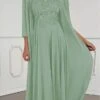 Women's Two Piece Dress Set Casual Dress Lace Dress Outdoor Daily Elegant Modern Lace Patchwork Midi Dress Crew Neck 3/4 Length Sleeve Plain Regular Fit Green Summer Spring S M L XL XXL