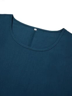 Women's Cotton Linen Dress Casual Dress Shift Dress Midi Dress Cotton And Linen Casual Classic Outdoor Daily Vacation Crew Neck Pocket Short Sleeve Summer Spring Fall 2023 Regular Fit Black White -HAYz Clothing Shop aslixq1676875210300