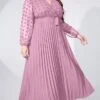 Women's Plus Size Prom Dress Party Dress Wedding Guest Dress Long Dress Maxi Dress Light Purple Long Sleeve Pure Color Lace Up Fall Winter Autumn V Neck Fashion Winter Dress Evening Party Wedding