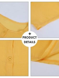 Women's Casual Dress Shirt Dress Cotton Linen Dress Mini Dress Blue Purple Pink Short Sleeve Pure Color Spring Summer V Neck Beach Basic Daily Weekend Loose Fit Linen S M L XL XXL 3XL -HAYz Clothing Shop avqvya1673254518106