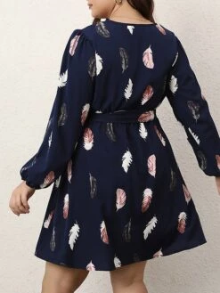 Women's Plus Size Curve Work Dress Sheath Dress Semi Formal Dress Fashion Mini Dress Lace Up Print V Neck Long Sleeve Print Loose Fit Black Blue Fall Winter L XL XXL 3XL 4XL 10 Women's Plus Size Curve Work Dress Sheath Dress Semi Formal Dress Fashion Mini Dress Lace Up Print V Neck Long Sleeve Print Loose Fit Black Blue Fall Winter L XL XXL 3XL 4XL -HAYz Clothing Shop awfmcv1693300569980