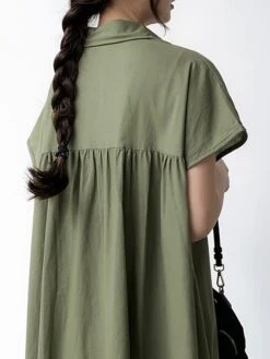 Women's Shirt Dress Casual Dress Maxi Long Dress Outdoor Daily Cotton Linen Basic Classic Shirt Collar Button Short Sleeve Summer Spring 2023 Loose Fit Navy Blue Brown Green Pure Color S M L XL XXL 26 Women's Shirt Dress Casual Dress Maxi Long Dress Outdoor Daily Cotton Linen Basic Classic Shirt Collar Button Short Sleeve Summer Spring 2023 Loose Fit Navy Blue Brown Green Pure Color S M L XL XXL -HAYz Clothing Shop axelzl1688542115843