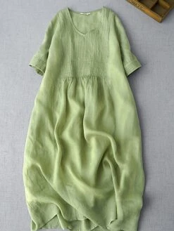Women's Casual Dress Cotton Linen Dress White Dress Midi Dress Cotton Blend Basic Casual Outdoor Vacation V Neck Ruched Half Sleeve Summer Spring Fall 2023 Loose Fit White Green Apricot Pure Color M 20 Women's Casual Dress Cotton Linen Dress White Dress Midi Dress Cotton Blend Basic Casual Outdoor Vacation V Neck Ruched Half Sleeve Summer Spring Fall 2023 Loose Fit White Green Apricot Pure Color M -HAYz Clothing Shop baevaw1682564020503