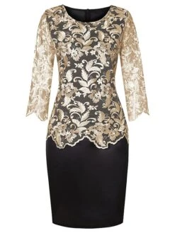 Women‘s Plus Size Curve Party Dress Floral Crew Neck Lace Long Sleeve Spring Fall Elegant Prom Dress Knee Length Dress Formal Party Dress 13 Women‘s Plus Size Curve Party Dress Floral Crew Neck Lace Long Sleeve Spring Fall Elegant Prom Dress Knee Length Dress Formal Party Dress -HAYz Clothing Shop basikq1634359512400