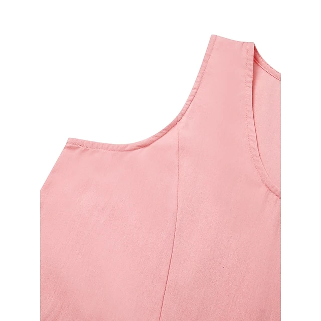 Women‘s Casual Dress Cotton Dress Shift Dress Midi Dress Blue Pink Khaki Sleeveless Pure Color Pocket Spring Summer Crew Neck Basic Daily Vacation Weekend Loose Fit 2023 S M L XL XXL 4 Women‘s Casual Dress Cotton Dress Shift Dress Midi Dress Blue Pink Khaki Sleeveless Pure Color Pocket Spring Summer Crew Neck Basic Daily Vacation Weekend Loose Fit 2023 S M L XL XXL - Image 4