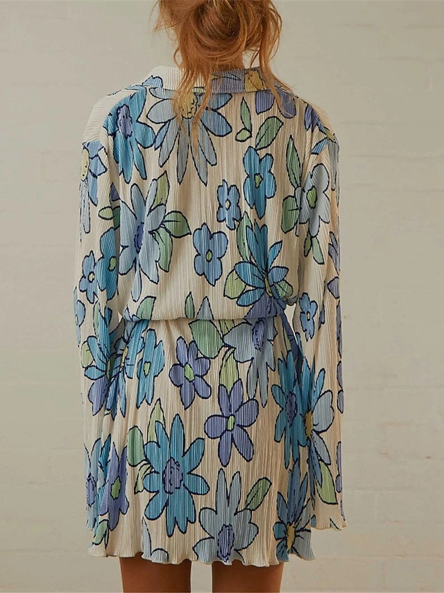 Women's Shirt Dress Casual Dress Mini Dress Outdoor Daily Vacation Polyester Fashion Modern Shirt Collar Lace Up Button Long Sleeve Spring Fall 2023 Loose Fit ArmyGreen Black Dark Pink Floral Pure 2 Women's Shirt Dress Casual Dress Mini Dress Outdoor Daily Vacation Polyester Fashion Modern Shirt Collar Lace Up Button Long Sleeve Spring Fall 2023 Loose Fit ArmyGreen Black Dark Pink Floral Pure - Image 2