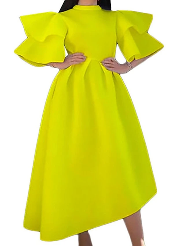 Women‘s Plus Size Curve Party Dress Solid Color Crew Neck Half Sleeve Spring Fall Elegant Modern Maxi Long Dress Formal Party Dress 17 Women‘s Plus Size Curve Party Dress Solid Color Crew Neck Half Sleeve Spring Fall Elegant Modern Maxi Long Dress Formal Party Dress - Image 17