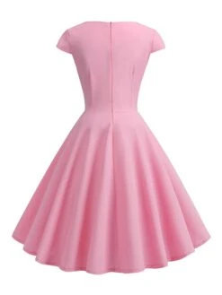 Women‘s Plus Size Curve Party Dress Swing Dress A Line Dress Solid Color Midi Dress Short Sleeve Ruched Square Neck Basic Party Black Yellow Spring Summer L XL XXL -HAYz Clothing Shop bgeeya1675827843583