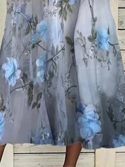 Women's Two Piece Dress Set Casual Dress Print Dress Outdoor Daily Fashion Modern Pocket Print Midi Dress Crew Neck Half Sleeve Floral Regular Fit Blue Summer Spring S M L XL XXL -HAYz Clothing Shop bhtbpg1684476868316