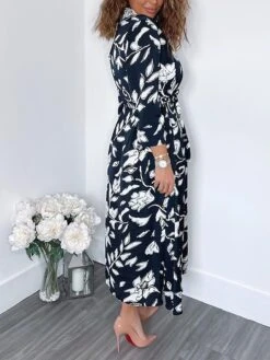 Women's Shirt Dress Casual Dress Midi Dress Outdoor Daily Vacation Polyester Fashion Modern Shirt Collar Button Pocket 3/4 Length Sleeve Summer Spring Fall 2023 Regular Fit Navy Blue Green Leaf Floral 19 Women's Shirt Dress Casual Dress Midi Dress Outdoor Daily Vacation Polyester Fashion Modern Shirt Collar Button Pocket 3/4 Length Sleeve Summer Spring Fall 2023 Regular Fit Navy Blue Green Leaf Floral -HAYz Clothing Shop bjccad1689744473652