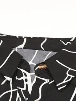 Women's Shirt Dress Casual Dress Mini Dress Outdoor Daily Date Polyester Fashion Modern Shirt Collar Lace Up Button Long Sleeve Fall Winter 2023 Regular Fit Black Geometric S M L XL -HAYz Clothing Shop bjimvl1695367375265