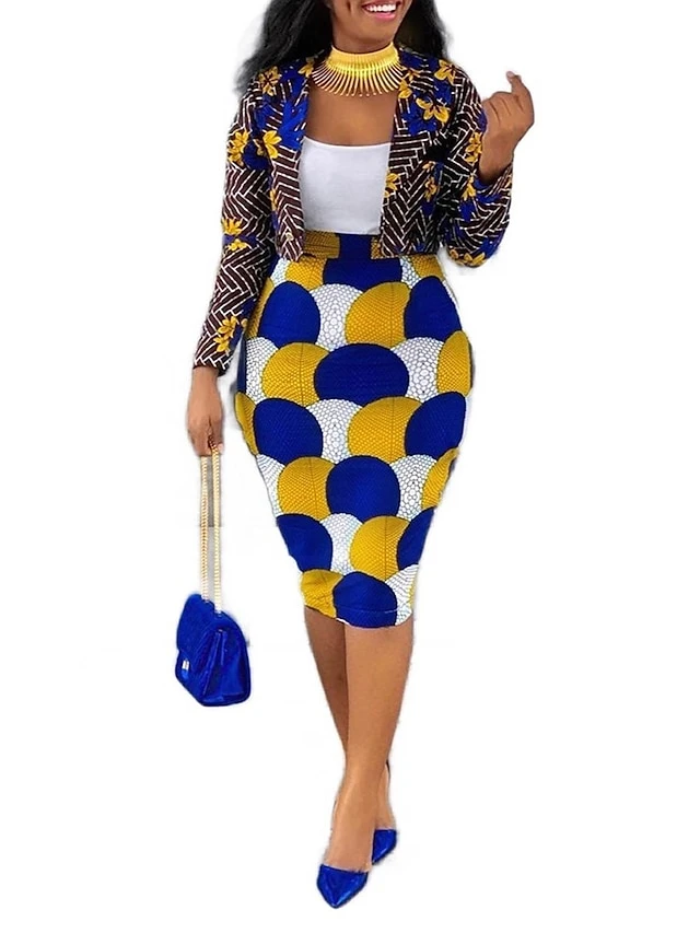 Women‘s Plus Size Curve Flattering Dresses Apple Shaped Dress Wedding Guest Work Dress Dress Set Sheath Dress Solid Color Geometric Midi Dress Long Sleeve Print Crew Neck Elegant Summer Spring Dress 4 Women‘s Plus Size Curve Flattering Dresses Apple Shaped Dress Wedding Guest Work Dress Dress Set Sheath Dress Solid Color Geometric Midi Dress Long Sleeve Print Crew Neck Elegant Summer Spring Dress - Image 4