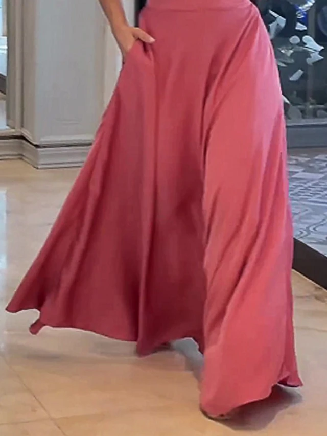 Women's Two Piece Dress Set Casual Dress Skirt Set Outdoor Date Fashion Streetwear Pocket Long Dress Maxi Dress One Shoulder Half Sleeve Plain Regular Fit Pink Summer Spring S M L XL XXL 4 Women's Two Piece Dress Set Casual Dress Skirt Set Outdoor Date Fashion Streetwear Pocket Long Dress Maxi Dress One Shoulder Half Sleeve Plain Regular Fit Pink Summer Spring S M L XL XXL - Image 4