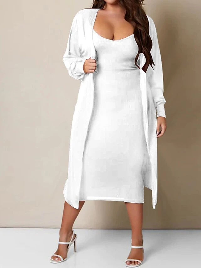 Women's Two Piece Dress Set Casual Dress Skirt Set Home Daily Fashion Streetwear Ribbed Midi Dress Crew Neck Long Sleeve Plain Slim Black White Wine Fall Winter S M L XL XXL 1 Women's Two Piece Dress Set Casual Dress Skirt Set Home Daily Fashion Streetwear Ribbed Midi Dress Crew Neck Long Sleeve Plain Slim Black White Wine Fall Winter S M L XL XXL