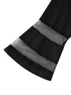 Women‘s Plus Size Curve Party Dress Pure Color Crew Neck Mesh 3/4 Length Sleeve Spring Fall Elegant Maxi Long Dress Formal Party Dress -HAYz Clothing Shop bqilnz1677749702540