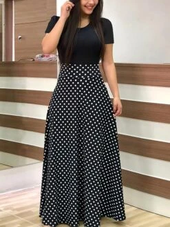 Women's Shift Dress Maxi Long Dress White Black Red Blushing Pink Green Short Sleeve Floral Patchwork Print Fall Winter Round Neck Hot Chinoiserie Batwing Sleeve Cotton 2021 S M L XL XXL -HAYz Clothing Shop bqpjhz1599205786164