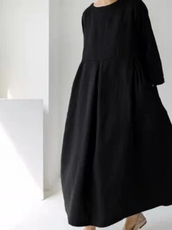 Women's Casual Dress Cotton Dress Swing Dress Maxi Long Dress Cotton Casual Outdoor Winter Dress Holiday Crew Neck Ruched Pocket Long Sleeve Summer Spring Fall 2023 Loose Fit Black Dark Green Brown 15 Women's Casual Dress Cotton Dress Swing Dress Maxi Long Dress Cotton Casual Outdoor Winter Dress Holiday Crew Neck Ruched Pocket Long Sleeve Summer Spring Fall 2023 Loose Fit Black Dark Green Brown -HAYz Clothing Shop bqstsd1655365504418