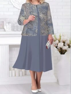 Women's Plus Size Two Piece Dress Set Casual Dress Paisley Dress Outdoor Office Fashion Streetwear Print Midi Dress Crew Neck Long Sleeve Floral Paisley Regular Fit Black Blue Brown Fall Winter L XL 5 Women's Plus Size Two Piece Dress Set Casual Dress Paisley Dress Outdoor Office Fashion Streetwear Print Midi Dress Crew Neck Long Sleeve Floral Paisley Regular Fit Black Blue Brown Fall Winter L XL -HAYz Clothing Shop bqufov1693277969922