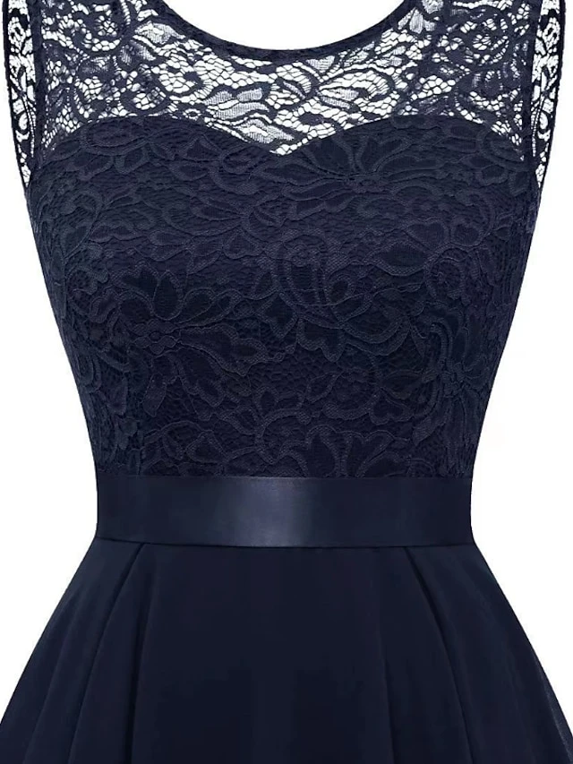 Women‘s Plus Size Curve Black Dress Easter Dress Lace Sleeveless Party Dress Solid Color Crew Neck Spring Fall Prom Dress Maxi Dress Party Club Dress Dress 3 Women‘s Plus Size Curve Black Dress Easter Dress Lace Sleeveless Party Dress Solid Color Crew Neck Spring Fall Prom Dress Maxi Dress Party Club Dress Dress - Image 3