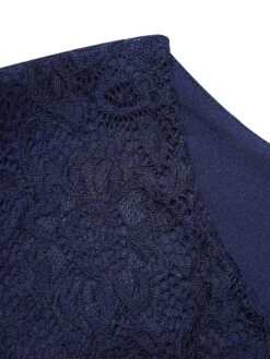 Women‘s Plus Size Curve Work Dress Chiffon Dress Swing Dress Solid Color Long Dress Maxi Dress 3/4 Length Sleeve Lace Layered V Neck Fashion Outdoor Wine Dark Blue Summer Spring L XL XXL 3XL 4XL -HAYz Clothing Shop bwsdoy1681974993672