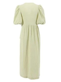 Women's Casual Dress Cotton Linen Dress Wrap Dress Midi Dress Cotton Basic Classic Outdoor Daily Vacation V Neck Lace Up Half Sleeve Spring Fall Autumn 2023 Regular Fit Orange Green Plain S M L -HAYz Clothing Shop bxkqdi1692872420831