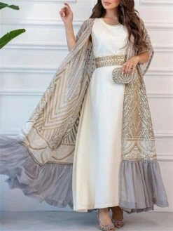 Women's Two Piece Dress Set Party Dress Sheath Dress Party Cocktail Party Fashion Party Lace Up Ruched Long Dress Maxi Dress Crew Neck Short Sleeve Print Loose Fit Black White Green Fall Winter S M L -HAYz Clothing Shop cckgdk1696691503615