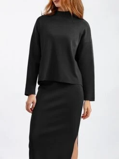 Women's Two Piece Dress Set Casual Dress Skirt Set Outdoor Daily Fashion Streetwear Split Ribbed Midi Dress Turtleneck Long Sleeve Plain Loose Fit Black Light Green Blue Fall One-Size 22 Women's Two Piece Dress Set Casual Dress Skirt Set Outdoor Daily Fashion Streetwear Split Ribbed Midi Dress Turtleneck Long Sleeve Plain Loose Fit Black Light Green Blue Fall One-Size -HAYz Clothing Shop ccmjqg1693278282571