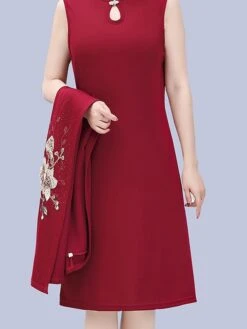 Women's Two Piece Dress Set Print Dress Outdoor Vacation Casual Print Midi Dress Stand Collar Long Sleeve Floral Loose Fit Pink Wine Blue Fall Winter XL XXL XXXL 4XL 5XL -HAYz Clothing Shop ccmlpd1675853170303