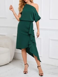 Women's Two Piece Dress Set Party Dress Skirt Set Party Outdoor Fashion Party Ruffle Asymmetrical Midi Dress Off Shoulder Half Sleeve Plain Loose Fit Green Spring Fall S M L XL XXL 10 Women's Two Piece Dress Set Party Dress Skirt Set Party Outdoor Fashion Party Ruffle Asymmetrical Midi Dress Off Shoulder Half Sleeve Plain Loose Fit Green Spring Fall S M L XL XXL -HAYz Clothing Shop cfpncb1692339649255
