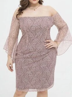 Women's Plus Size Party Dress Lace Dress Cocktail Dress Midi Dress Pink Long Sleeve Pure Color Lace Spring Fall Winter Off Shoulder Fashion Birthday Wedding Guest Vacation 2023 XL XXL 3XL 4XL 16 Women's Plus Size Party Dress Lace Dress Cocktail Dress Midi Dress Pink Long Sleeve Pure Color Lace Spring Fall Winter Off Shoulder Fashion Birthday Wedding Guest Vacation 2023 XL XXL 3XL 4XL -HAYz Clothing Shop cgjtws1693535468520