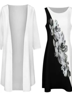 Women's Dress Set Two Piece Dress Long Dress Maxi Dress Black And White Long Sleeve Color Block Print Summer Spring Crew Neck Vacation Winter Dress Fall Dress Loose Fit 2023 S M L XL XXL 3XL 4XL 5XL 9 Women's Dress Set Two Piece Dress Long Dress Maxi Dress Black And White Long Sleeve Color Block Print Summer Spring Crew Neck Vacation Winter Dress Fall Dress Loose Fit 2023 S M L XL XXL 3XL 4XL 5XL -HAYz Clothing Shop ckcynb1663572161474