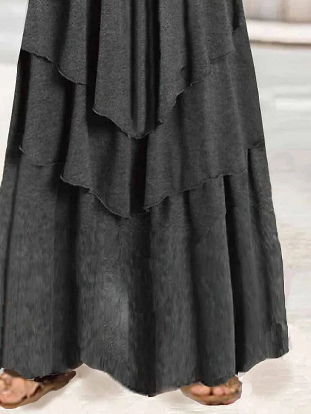 Women's Casual Dress Swing Dress A Line Dress Long Dress Maxi Dress Polyester Basic Modern Outdoor Daily Weekend Crew Neck Ruffle Pocket 3/4 Length Sleeve Summer Spring Fall 2023 Regular Fit Gray 2 Women's Casual Dress Swing Dress A Line Dress Long Dress Maxi Dress Polyester Basic Modern Outdoor Daily Weekend Crew Neck Ruffle Pocket 3/4 Length Sleeve Summer Spring Fall 2023 Regular Fit Gray - Image 2