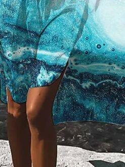 Women's Shirt Dress Casual Dress Swing Dress Mini Dress Outdoor Daily Vacation Polyester Fashion Casual Shirt Collar Button Print Long Sleeve Summer Spring Fall 2023 Loose Fit Blue Ombre S M L XL 2XL -HAYz Clothing Shop cmexml1680164465612