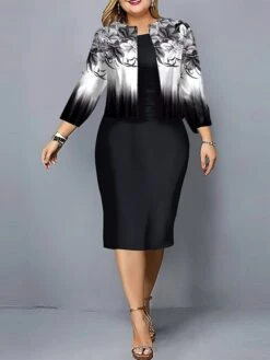 Women's Plus Size Curve Casual Dress Dress Set Two Piece Dress Floral Gradient Midi Dress Long Sleeve Print Crew Neck Fashion Outdoor Black Red Fall Winter L XL XXL 3XL 4XL 9 Women's Plus Size Curve Casual Dress Dress Set Two Piece Dress Floral Gradient Midi Dress Long Sleeve Print Crew Neck Fashion Outdoor Black Red Fall Winter L XL XXL 3XL 4XL -HAYz Clothing Shop cmqbeg1697170736747