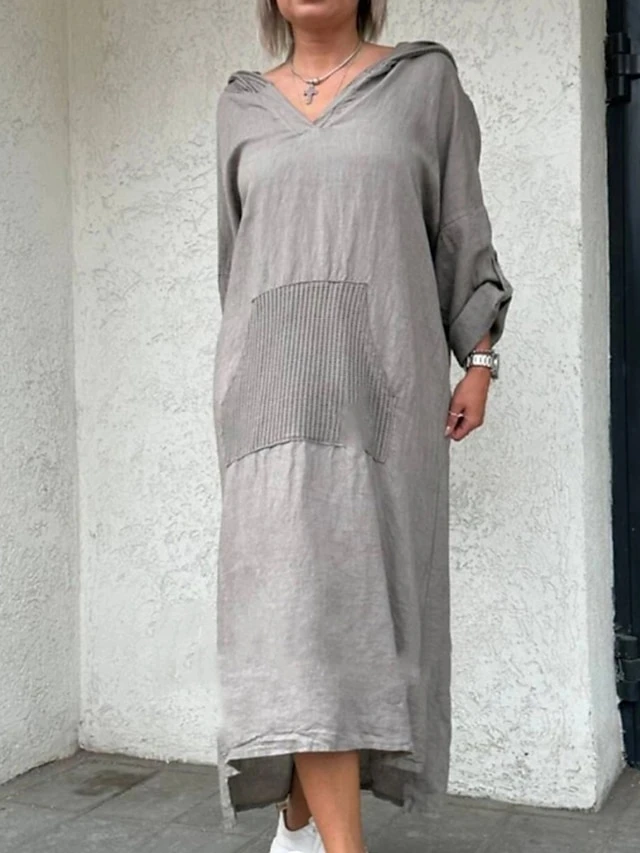 Women's Casual Dress Cotton Dress Shift Dress Midi Dress Cotton Daily Classic Outdoor Daily Vacation Hooded Pocket Basic Long Sleeve Spring Fall Winter 2023 Loose Fit Yellow Purple Green Plain S M L 1 Women's Casual Dress Cotton Dress Shift Dress Midi Dress Cotton Daily Classic Outdoor Daily Vacation Hooded Pocket Basic Long Sleeve Spring Fall Winter 2023 Loose Fit Yellow Purple Green Plain S M L