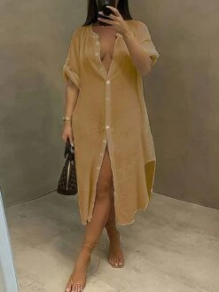 Women's Shirt Dress Casual Dress Cotton Linen Dress Midi Dress Polyester Casual Daily Casual Home Daily Holiday V Neck Button Split Long Sleeve Summer Spring Fall 2023 Loose Fit White Navy Blue Sky 10 Women's Shirt Dress Casual Dress Cotton Linen Dress Midi Dress Polyester Casual Daily Casual Home Daily Holiday V Neck Button Split Long Sleeve Summer Spring Fall 2023 Loose Fit White Navy Blue Sky -HAYz Clothing Shop crcnoq1689651705631