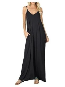 Women's Long Dress Maxi Dress Light Blue Wine Colorful Blue Sleeveless Pure Color Spring Summer S M L XL XXL -HAYz Clothing Shop csoimg1609126791505