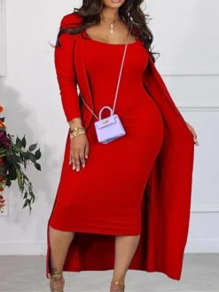 Women's Two Piece Dress Set Casual Dress Sheath Dress Outdoor Daily Fashion Streetwear Ruched Midi Dress U Neck Long Sleeve Plain Slim Black White Yellow Fall Winter S M L XL XXL -HAYz Clothing Shop czobmk1693295598955