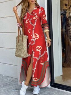 Women's Shirt Dress Long Dress Maxi Dress Black Blue Army Green Long Sleeve Leopard Patchwork Fall Spring Shirt Collar Winter Dress Fall Dress Loose Fit S M L XL XXL -HAYz Clothing Shop cztfjh1608278553938