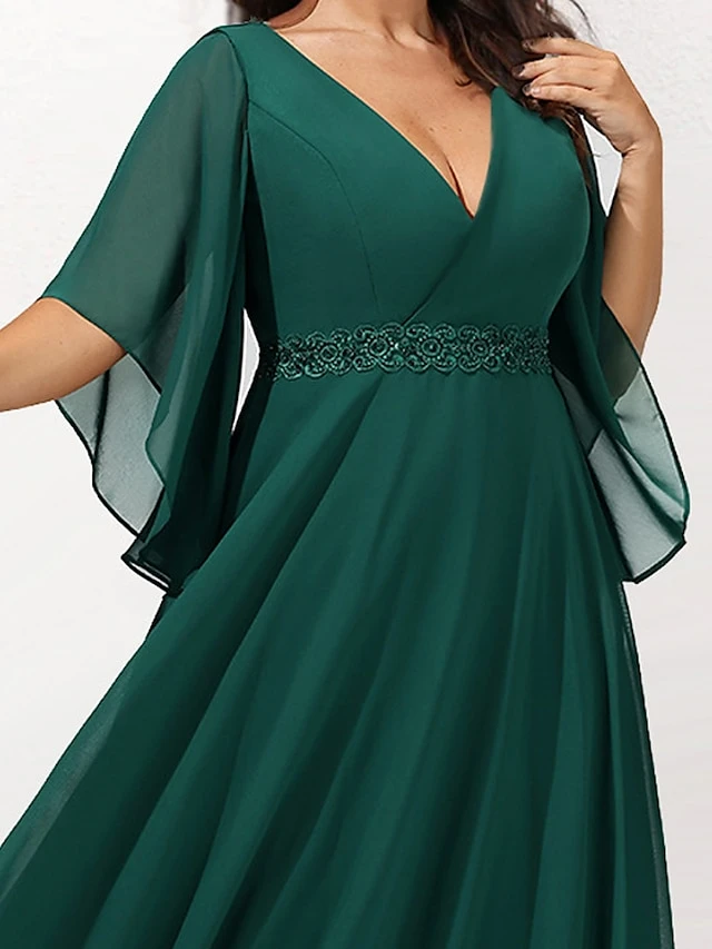 Women‘s Plus Size Curve Casual Dress Swing Dress Plain Long Dress Maxi Dress 3/4 Length Sleeve Layered V Neck Basic Outdoor Dark Green Summer Spring L XL XXL 3XL 4XL 11 Women‘s Plus Size Curve Casual Dress Swing Dress Plain Long Dress Maxi Dress 3/4 Length Sleeve Layered V Neck Basic Outdoor Dark Green Summer Spring L XL XXL 3XL 4XL - Image 11