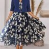 Women's Two Piece Dress Set Casual Dress Chiffon Dress Outdoor Daily Fashion Elegant Print Midi Dress V Neck Half Sleeve Floral Regular Fit Navy Blue Purple Green Summer Spring S M L XL XXL