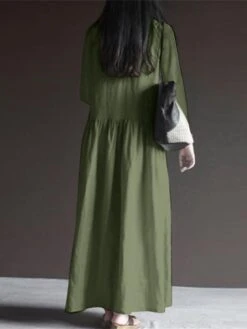 Women's Casual Dress Cotton Dress Swing Dress Maxi Long Dress Cotton Basic Classic Outdoor Daily Vacation V Neck Ruched Long Sleeve Spring Fall Winter 2023 Loose Fit ArmyGreen Black White Plain S M L 16 Women's Casual Dress Cotton Dress Swing Dress Maxi Long Dress Cotton Basic Classic Outdoor Daily Vacation V Neck Ruched Long Sleeve Spring Fall Winter 2023 Loose Fit ArmyGreen Black White Plain S M L -HAYz Clothing Shop dehaqm1692341097432