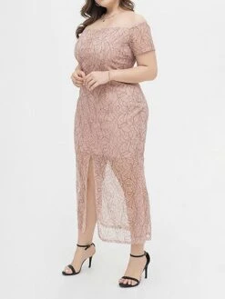 Women's Plus Size Prom Dress Party Dress Lace Dress Long Dress Maxi Dress Pink Short Sleeve Pure Color Lace Summer Spring Fall Off Shoulder Fashion Wedding Guest Birthday Evening Party 2023 XL XXL 16 Women's Plus Size Prom Dress Party Dress Lace Dress Long Dress Maxi Dress Pink Short Sleeve Pure Color Lace Summer Spring Fall Off Shoulder Fashion Wedding Guest Birthday Evening Party 2023 XL XXL -HAYz Clothing Shop deoqut1691648057349
