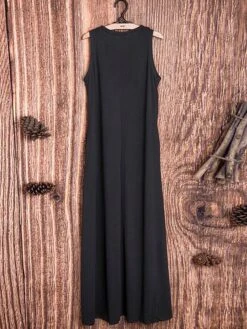Women's Long Dress Maxi Dress Black Gray White Sleeveless Pure Color Spring Summer S M L XL XXL XXXL -HAYz Clothing Shop desiej1648039621387