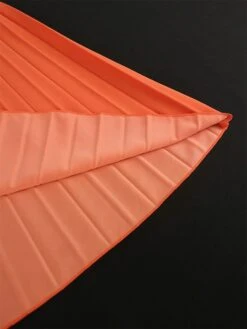 Women's Plus Size Curve Party Dress Work Dress Swing Dress Plain Long Dress Maxi Dress Short Sleeve Pleated Shirt Collar Fashion Party Orange Fall Winter XL XXL 3XL 4XL -HAYz Clothing Shop dhusva1694425981456