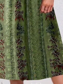 Women's Two Piece Dress Set Casual Dress Tank Dress Outdoor Daily Fashion Streetwear Button Print Midi Dress V Neck Sleeveless Floral Regular Fit Green Summer Spring S M L XL XXL -HAYz Clothing Shop djimqu1683278754522